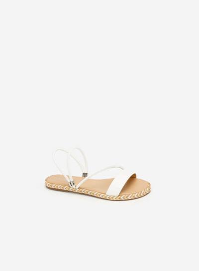 Giày Sandal Viền Cói - SDK 0308 - Màu Trắng