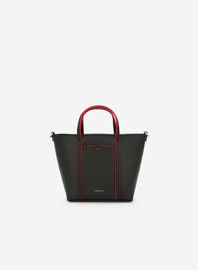 Túi Tote Viền Chỉ Nổi - TOT 0064 - Màu Đen