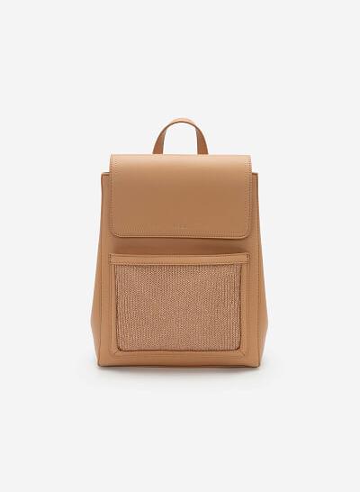 Balo Phối Lưới Đan Ánh Kim - BAC 0135 - Màu Be