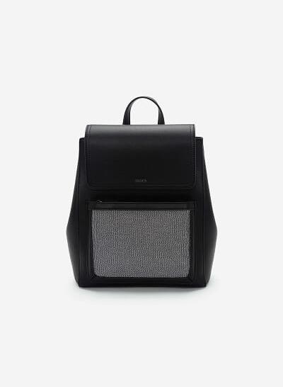 Balo Phối Lưới Đan Ánh Kim - BAC 0135 - Màu Đen