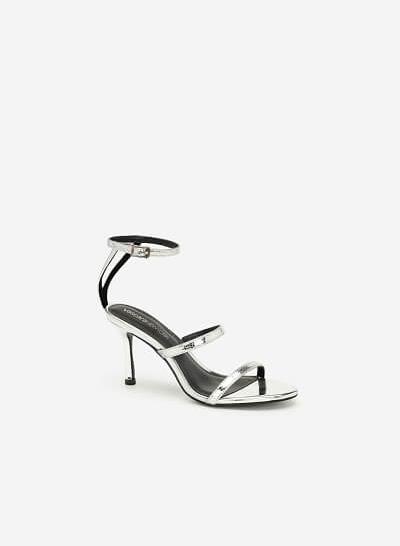 Giày Cao Gót Ankle Strap Metallic - SDN 0659 - Màu Bạc