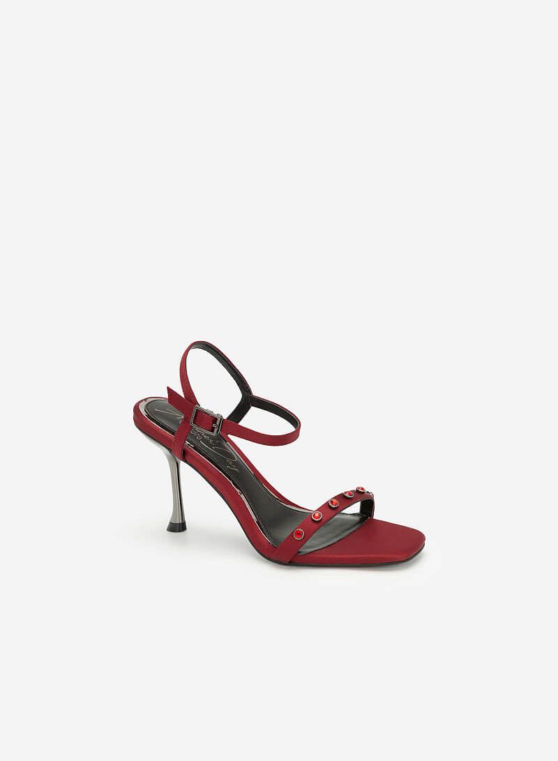 Giày Sandal Cao Gót Satin Another Day - SDN 0664 - Màu Đỏ Đậm