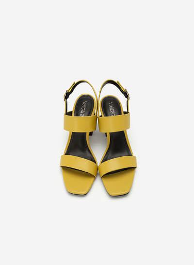 Giày Sandal Gót Cói Nhiều Màu - Another Day - SDN 0668 - Vàng Chanh - VASCARA