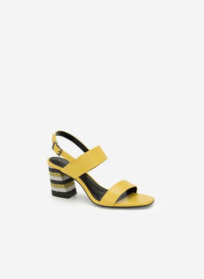 Giày Sandal Gót Cói Nhiều Màu - Another Day - SDN 0668 - Vàng Chanh
