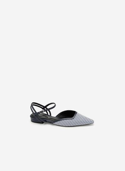 Hài Bít Mũi Nhọn Họa Tiết Rustic - Another Day - BMN 0417 - Xanh Navy