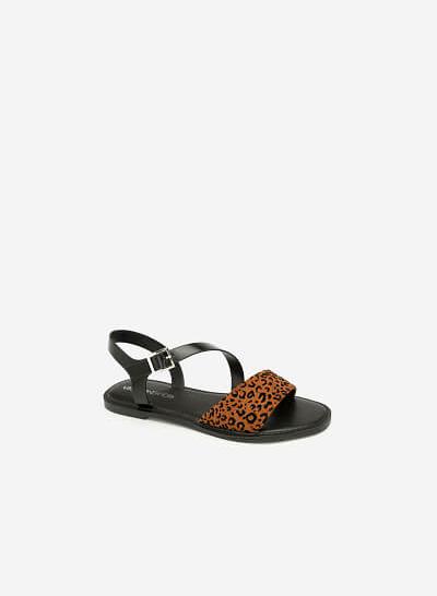 Giày Sandal Họa Tiết Da Báo - SDK 0305 - Màu Nâu
