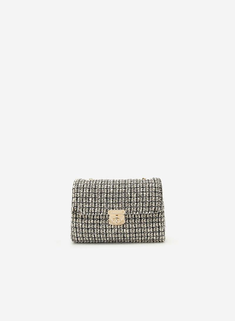 Túi Đeo Chéo Vải Tweed - SHO 0149 - Màu Xám - vascara.com
