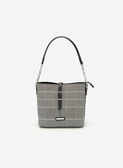 Túi Tote Họa Tiết Glen Plaid - TOT 0062 - Màu Xám