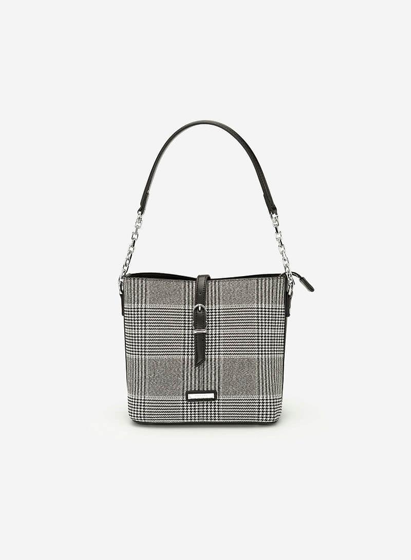 Túi Tote Họa Tiết Glen Plaid - TOT 0062 - Màu Xám