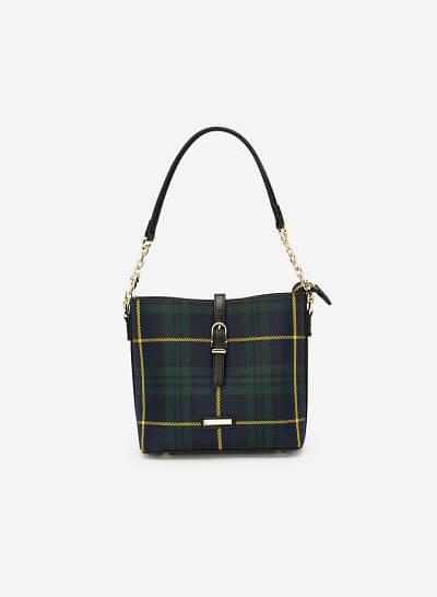 Túi Tote Họa Tiết Tartan - TOT 0062 - Màu Xanh