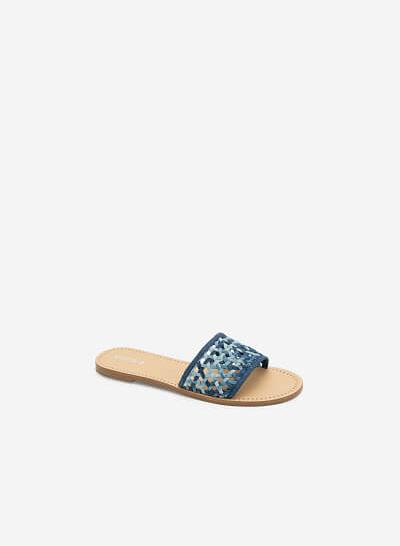 Dép Quai Denim Đan Hình Lục Giác - DXP 0156 - Màu Xanh Navy