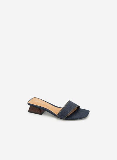 Guốc Gót Gỗ Quai Denim - GNN 0149 - Màu Xanh Navy