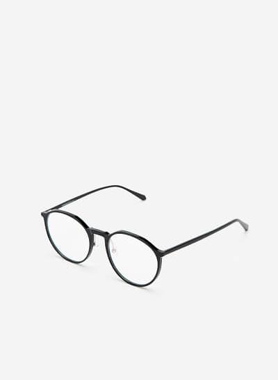 Kính Mắt Hình Tròn Cách Điệu - ROU 0040 - Màu Đen