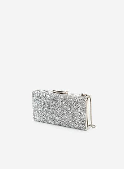 Ví dự tiệc phối sequin - CLU 0074 - Màu bạc - VASCARA