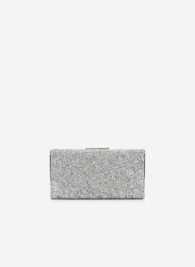 Ví dự tiệc phối sequin - CLU 0074 - Màu bạc