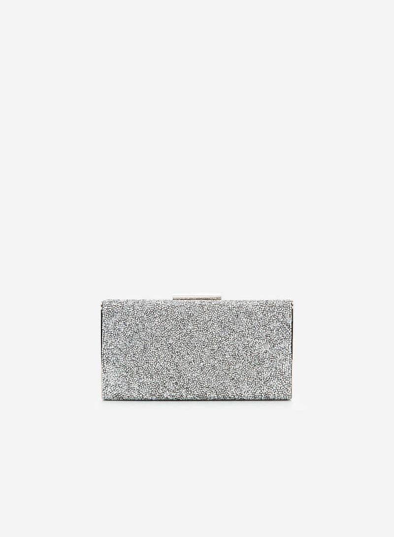 Ví dự tiệc phối sequin - CLU 0074 - Màu bạc - VASCARA