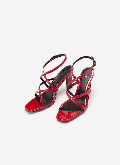 Giày Skinny Strap Đính Kim Loại - SDN 0675 - Màu Đỏ - VASCARA