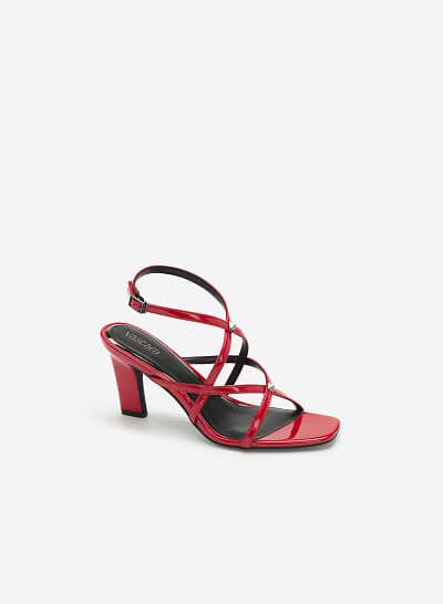 Giày skinny strap đính kim loại - SDN 0675 - Màu đỏ