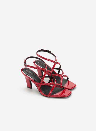 Giày Skinny Strap Đính Kim Loại - SDN 0675 - Màu Đỏ - VASCARA