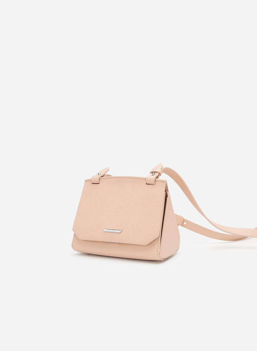 Túi Đeo Chéo Phối Nubuck - SHO 0150 - Màu Hồng Nhạt - vascara.com