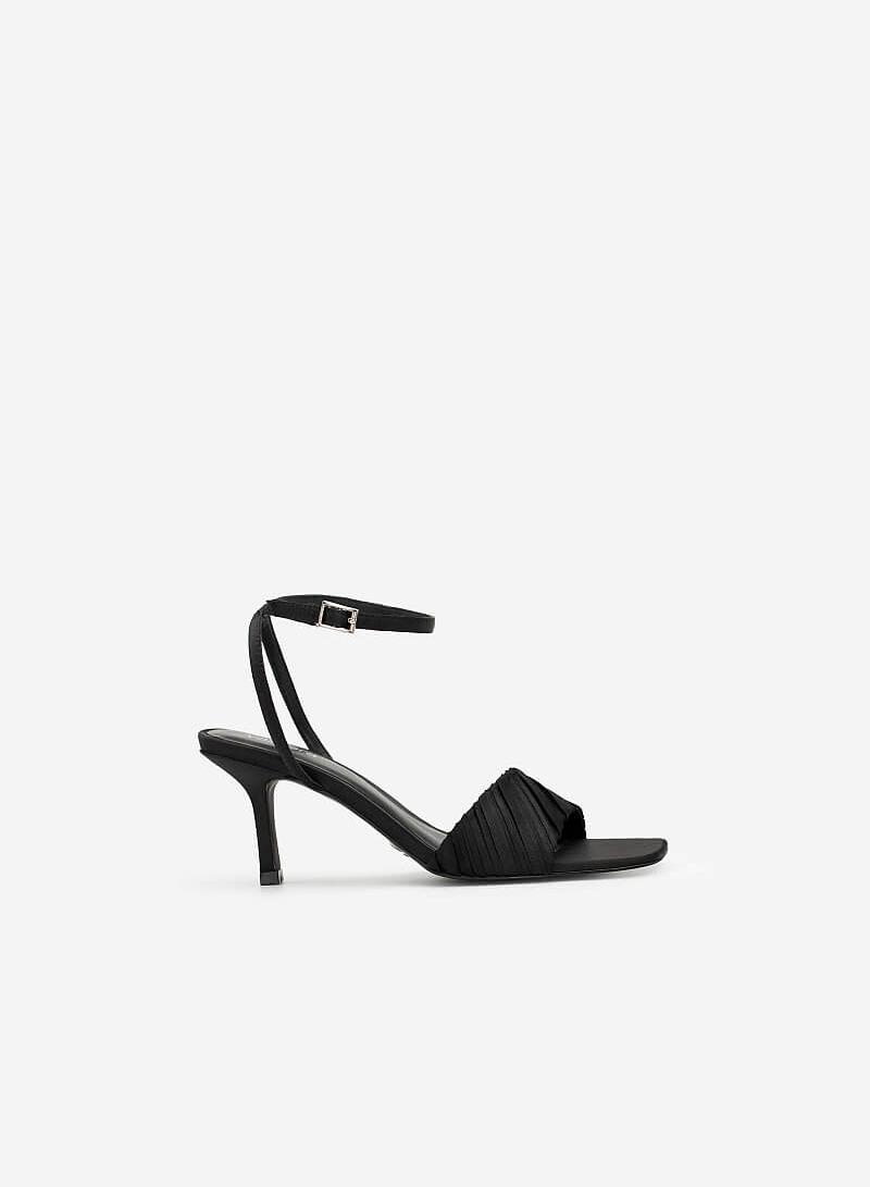 Giày Ankle Strap Quai Ngang Xếp Ly - SDN 0691 - Màu Đen