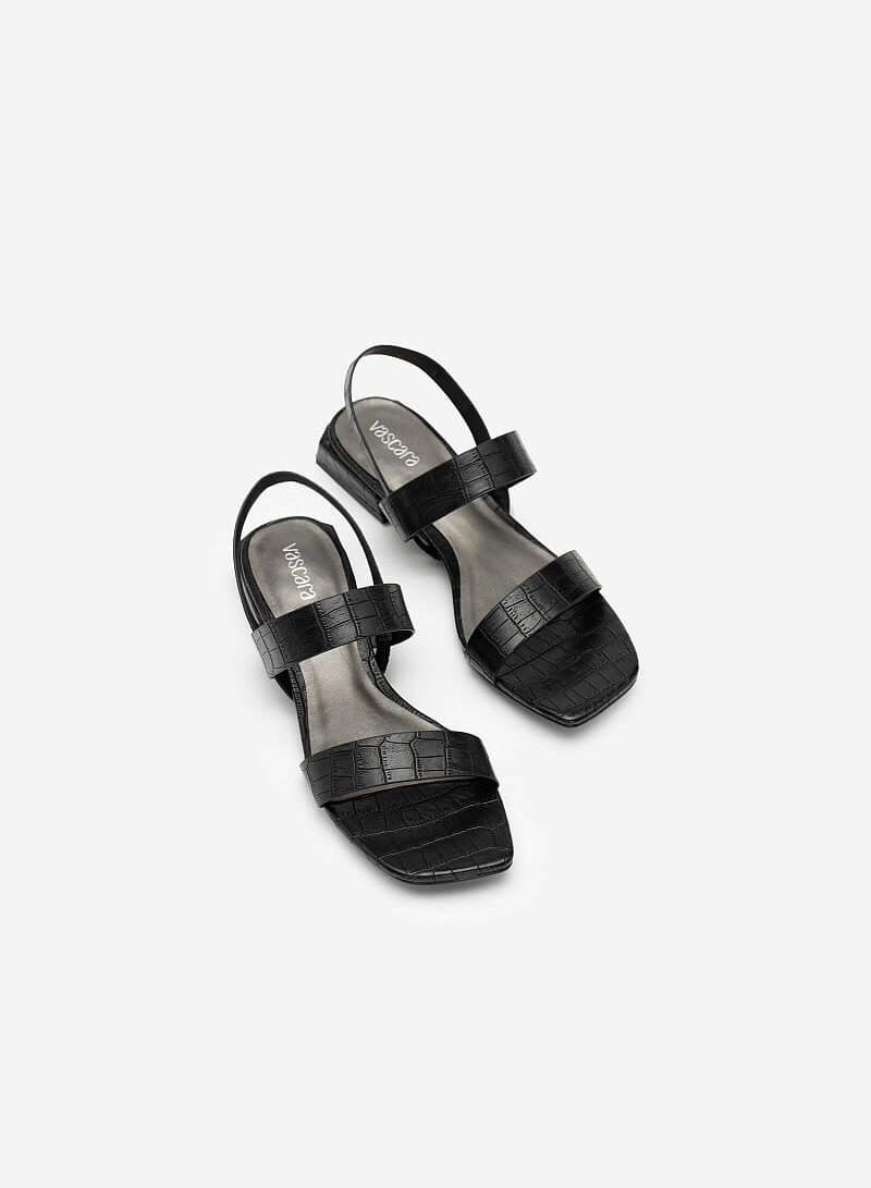 Giày Sandal Quai Ngang Vân Cá Sấu - SDK 0315 - Màu Đen - vascara.com