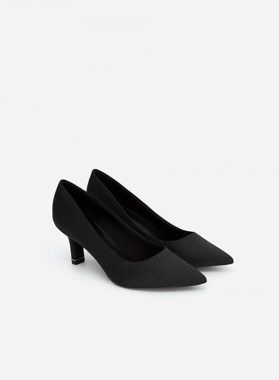 Giày cao gót satin thanh lịch - BMN 0505 - Màu đen - vascara.com