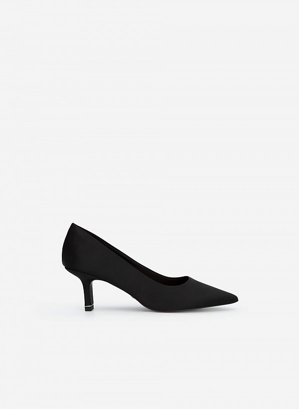 Giày cao gót satin thanh lịch - BMN 0505 - Màu đen