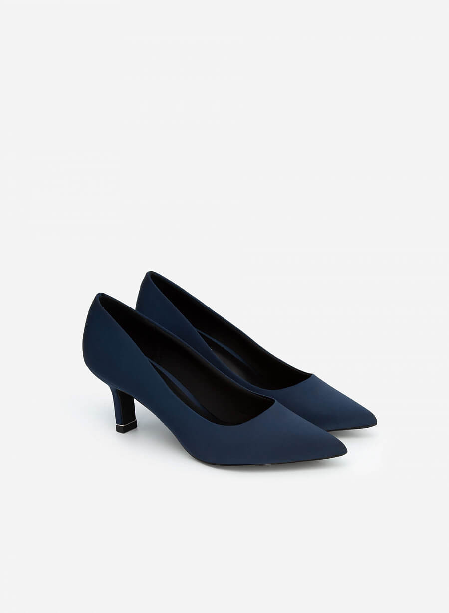 Giày cao gót satin thanh lịch - BMN 0505 - Màu xanh navy - vascara.com