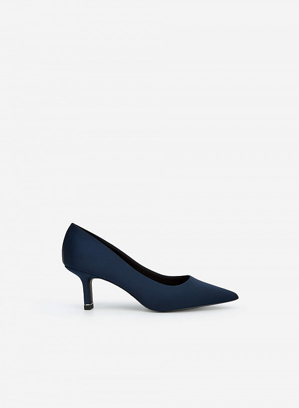 Giày cao gót satin thanh lịch - BMN 0505 - Màu xanh navy