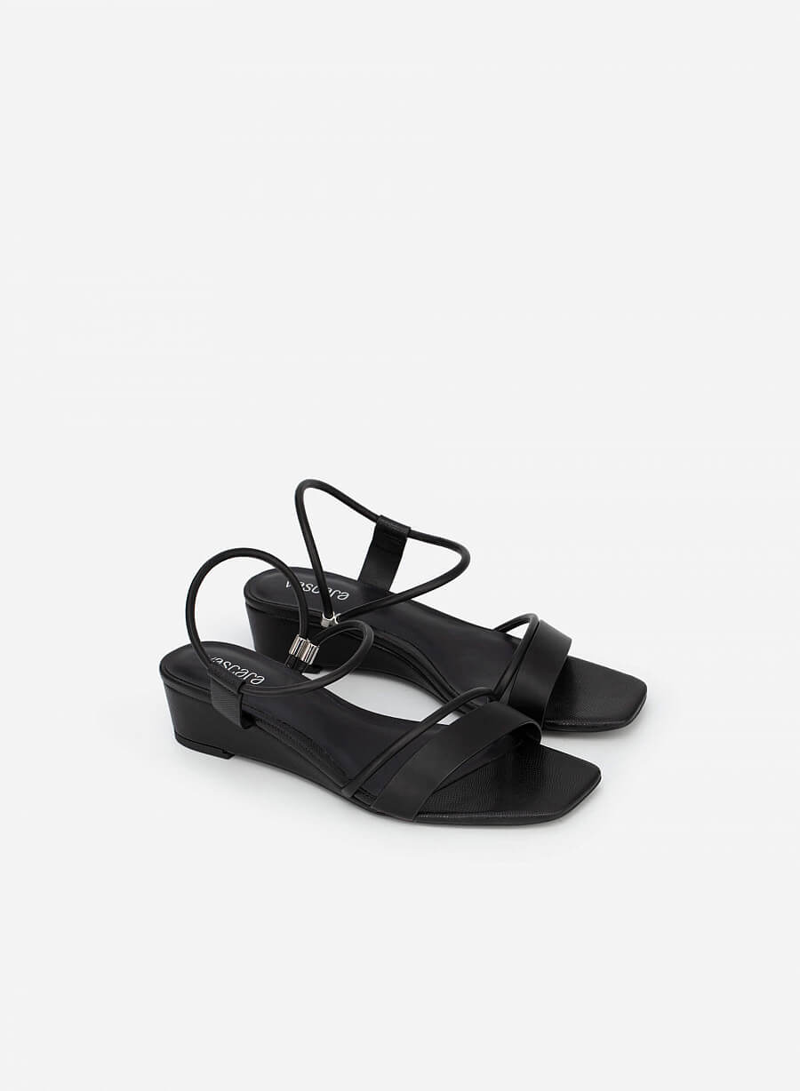 Giày sandal đế xuồng quai ngang - SDX 0426 - Màu đen - vascara.com