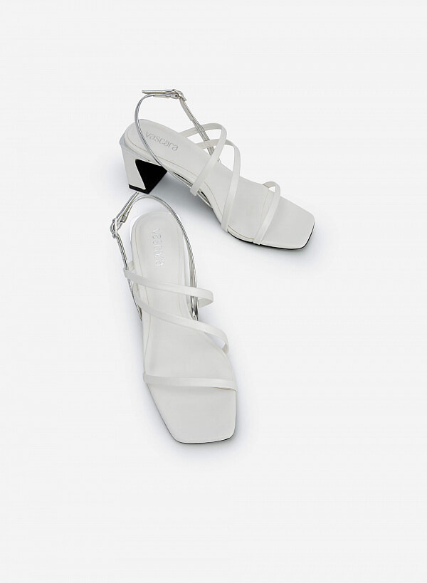 Giày Sandal Quai Phối Metallic - SDN 0703 - Màu Trắng - VASCARA