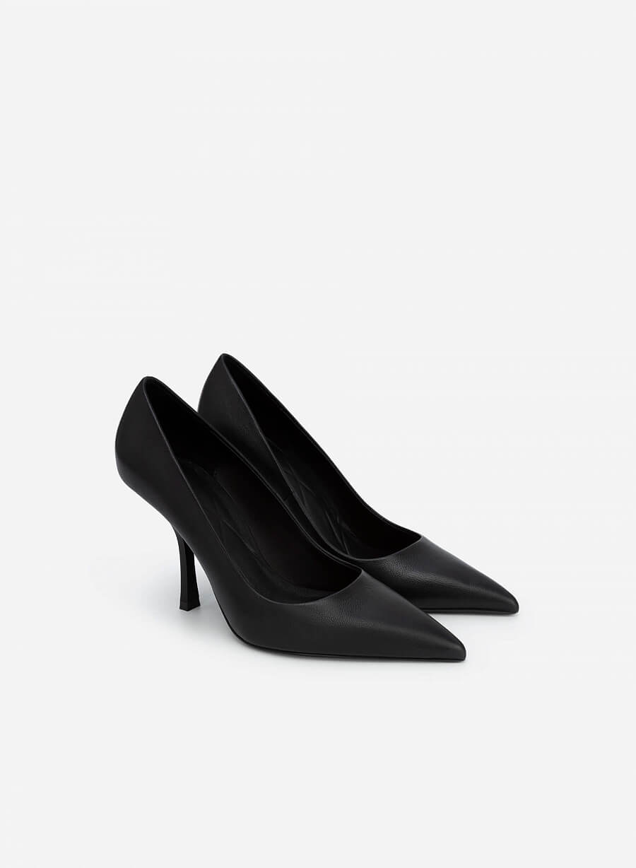 Giày cao gót leather mũi nhọn - BMN 0534 - Màu đen - vascara.com