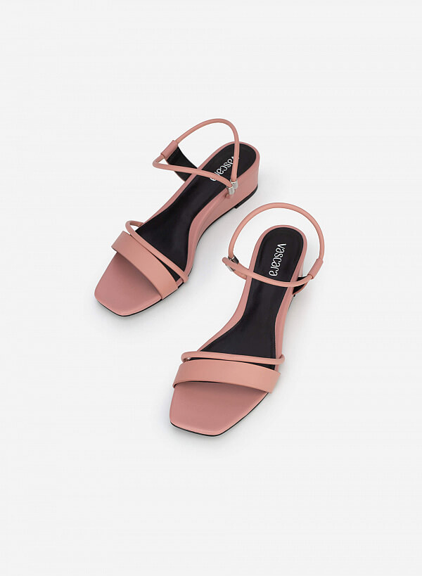 Giày sandal đế xuồng quai ngang - SDX 0426 - Màu hồng đậm - VASCARA