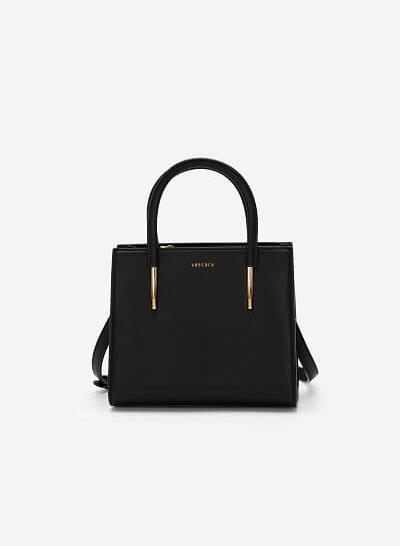 Túi Xách Công Sở Quai Đính Metallic - SAT 0278 - Màu Đen