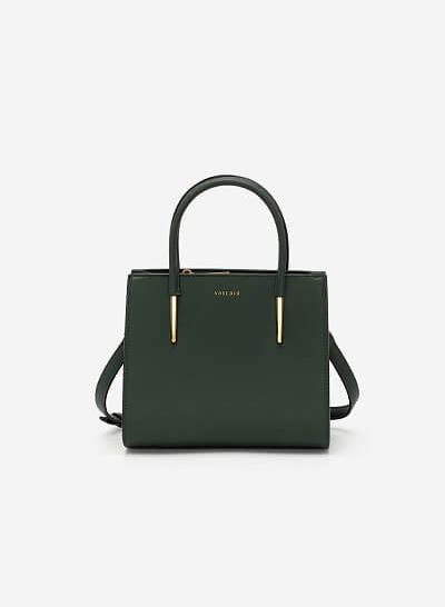 Túi Xách Công Sở Quai Đính Metallic - SAT 0278 - Màu Xanh Rêu
