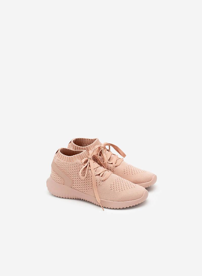 Giày Sneaker Vải Knit Cổ Co Giãn - SNK 0022 - Màu Hồng - vascara.com