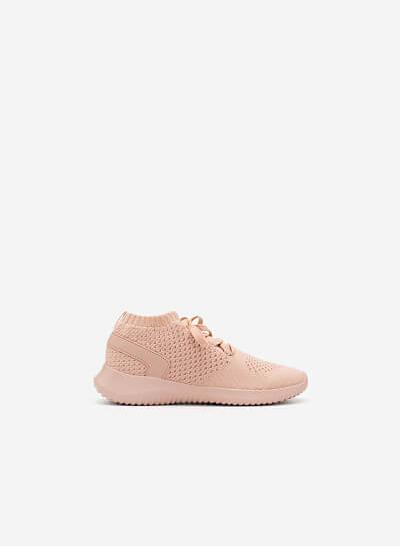 Giày Sneaker Vải Knit Cổ Co Giãn - SNK 0022 - Màu Hồng
