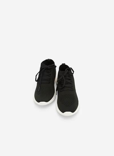 Giày Sneaker Vải Knit Cổ Co Giãn - SNK 0022 - Màu Đen - VASCARA