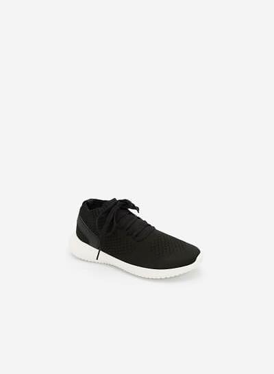 Giày Sneaker Vải Knit Cổ Co Giãn - SNK 0022 - Màu Đen - VASCARA