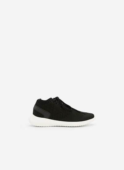 Giày Sneaker Vải Knit Cổ Co Giãn - SNK 0022 - Màu Đen