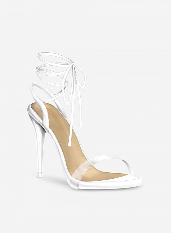 Giày Satin Buộc Dây - New York Fashion Week 2019 - SDN 0661 - Màu Trắng