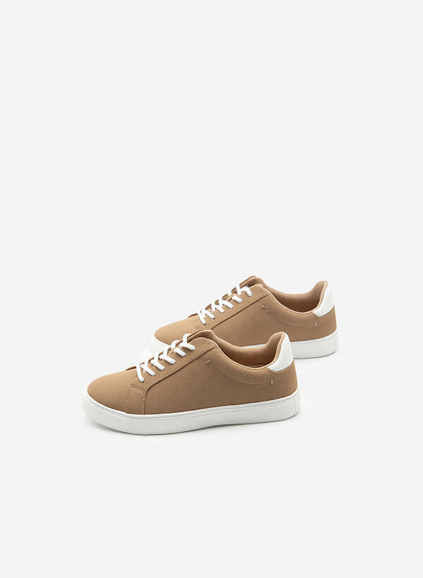 [Ưu Đãi Đặc Biệt 50%] Giày sneaker da nubuck - SNK 0039 - Màu be đậm - VASCARA