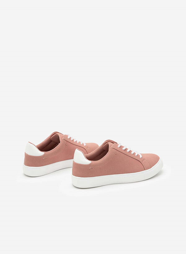 [Ưu Đãi Đặc Biệt 50%] Giày sneaker da nubuck - SNK 0039 - Màu hồng đậm - VASCARA