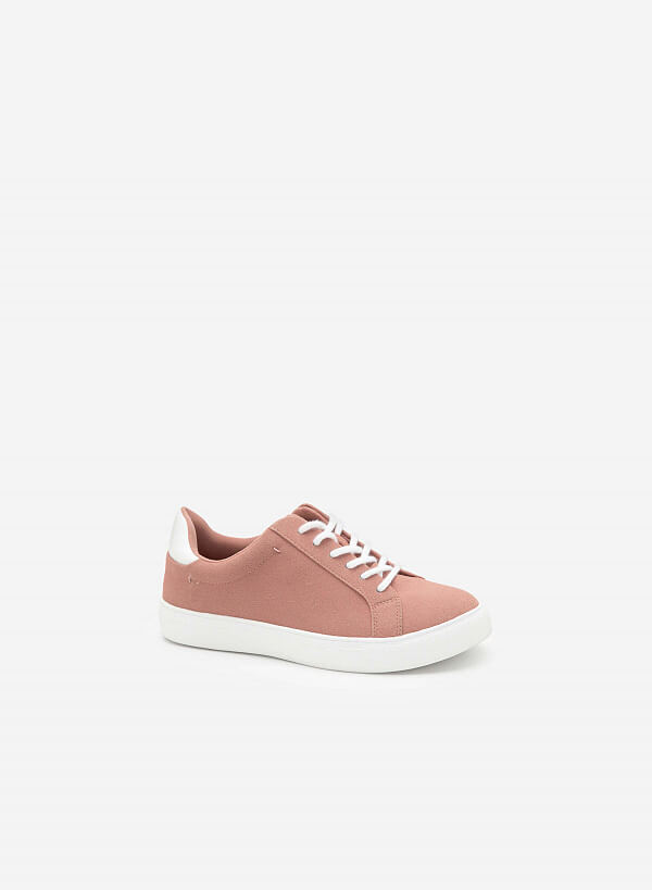 [Ưu Đãi Đặc Biệt 50%] Giày sneaker da nubuck - SNK 0039 - Màu hồng đậm - VASCARA