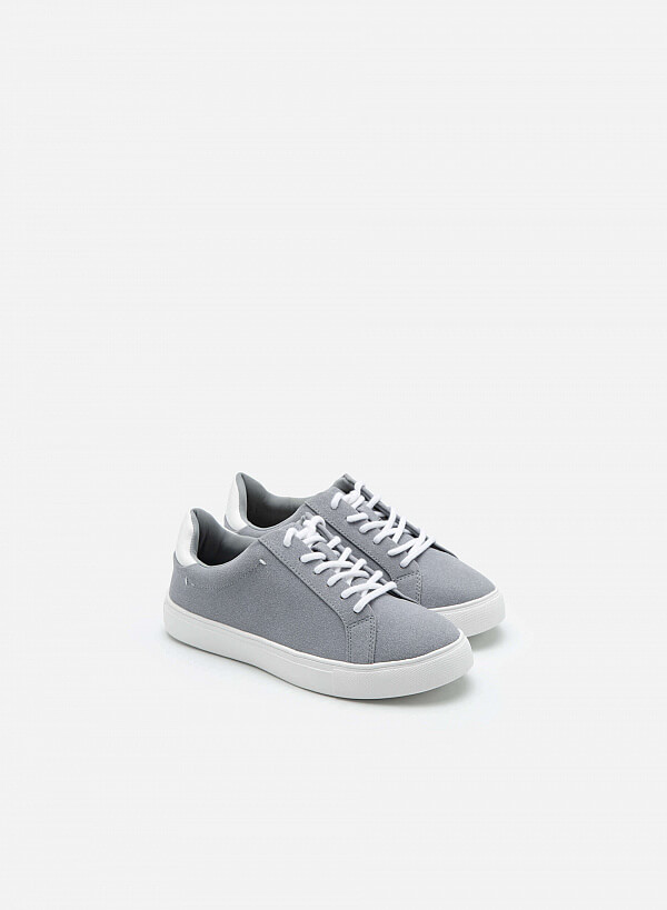 [Ưu Đãi Đặc Biệt 50%] Giày sneaker da nubuck - SNK 0039 - Màu xám nhạt - VASCARA