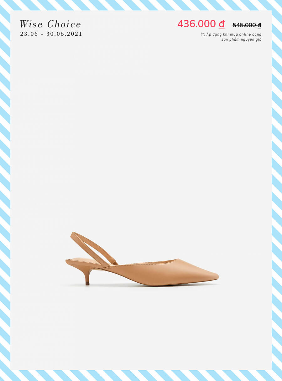 Giày Kitten Heel Mũi Nhọn Thanh Lịch - BMN 0485 - Màu Be