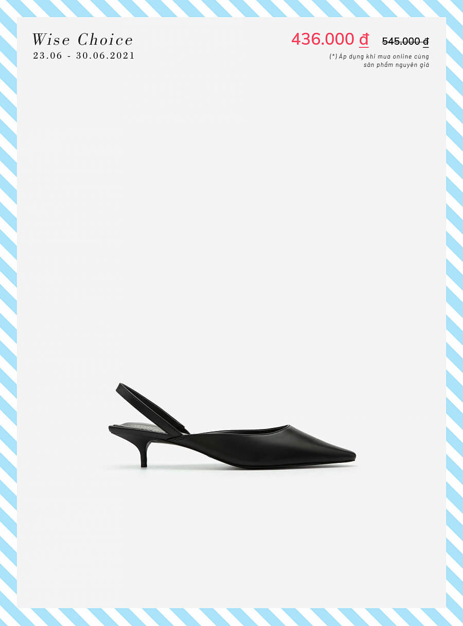 Giày Kitten Heel Mũi Nhọn Thanh Lịch - BMN 0485 - Màu Đen
