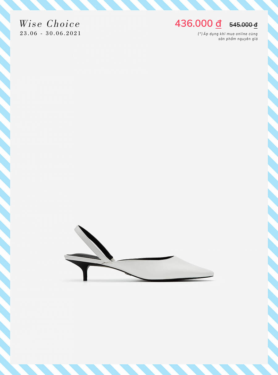 Giày Kitten Heel Mũi Nhọn Thanh Lịch - BMN 0485 - Màu Trắng