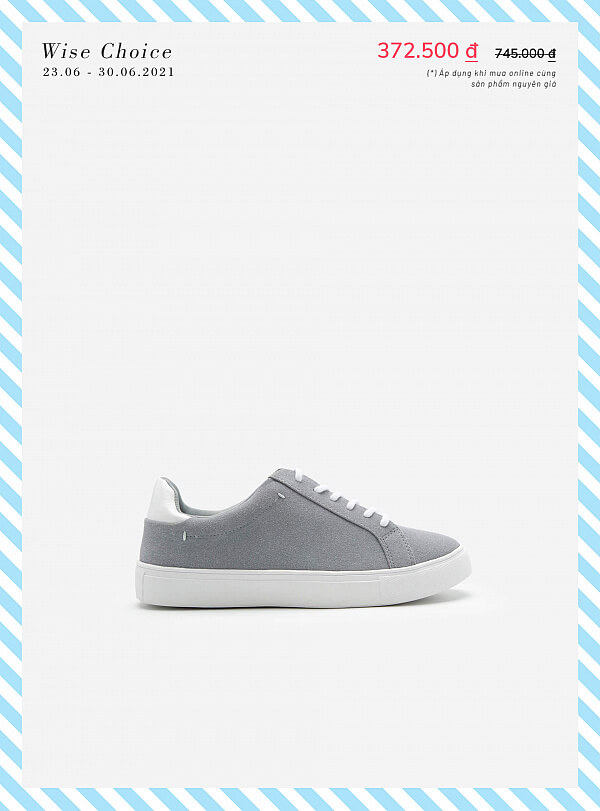 [Ưu Đãi Đặc Biệt 50%] Giày sneaker da nubuck - SNK 0039 - Màu xám nhạt